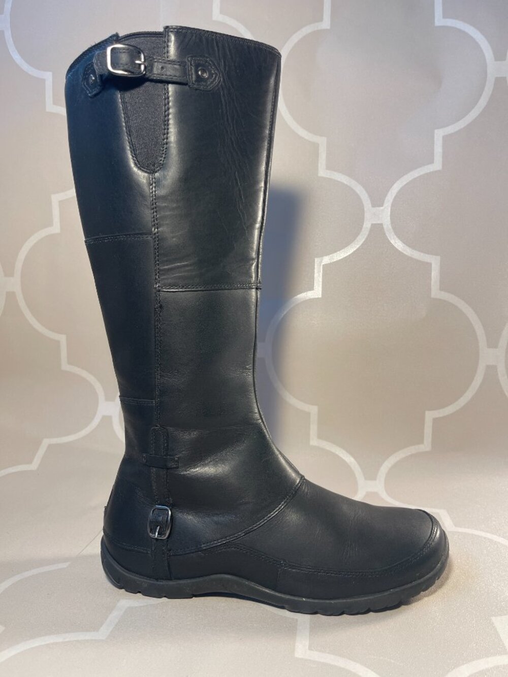 The North Face Trail Camryn Waterproof Riding Boots Black Leather Size 9